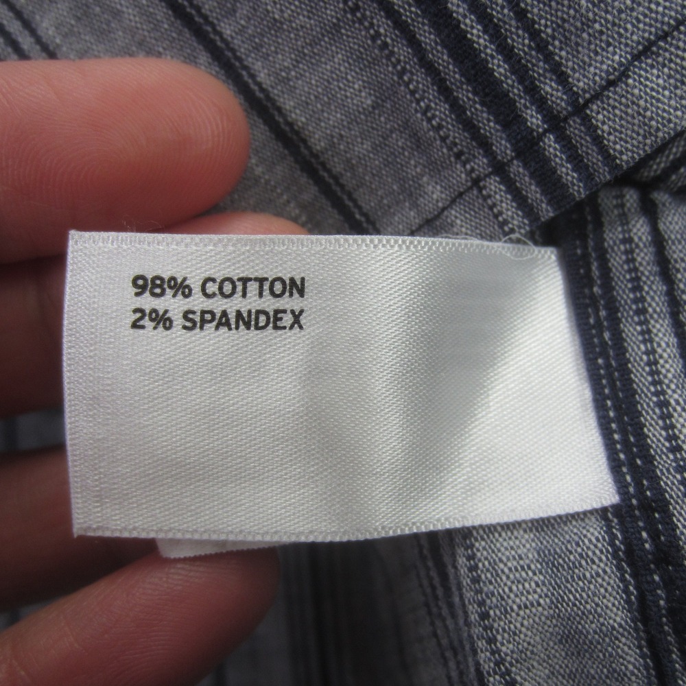 Duluth Shirt Mens Large Gray Relaxed Fit Untucked Striped Button Down SS - Picture 12 of 14
